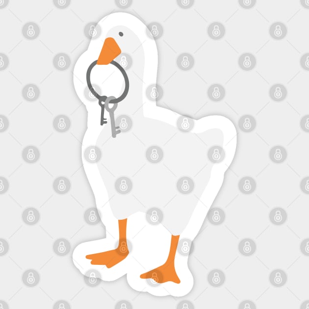 goose with keys Sticker by Vicener